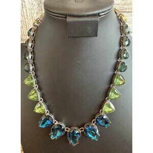 Chloe + Isabel Necklace Statement Large Prong Stone 20”Blue/Green Vintage